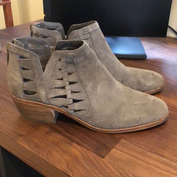 vince camuto grey suede booties